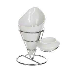 White Ceramic Cone Serving Set